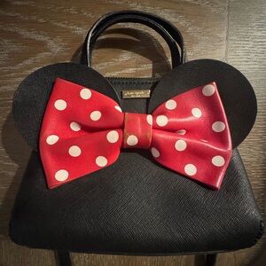 Kate Spade Black Leather Minnie Mouse Mini Maise Crossbody Bag